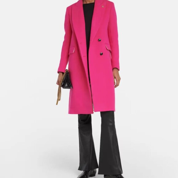 Amiri Long Wool Coat Fuchsia Pink XS Italy - Picture 3 of 8